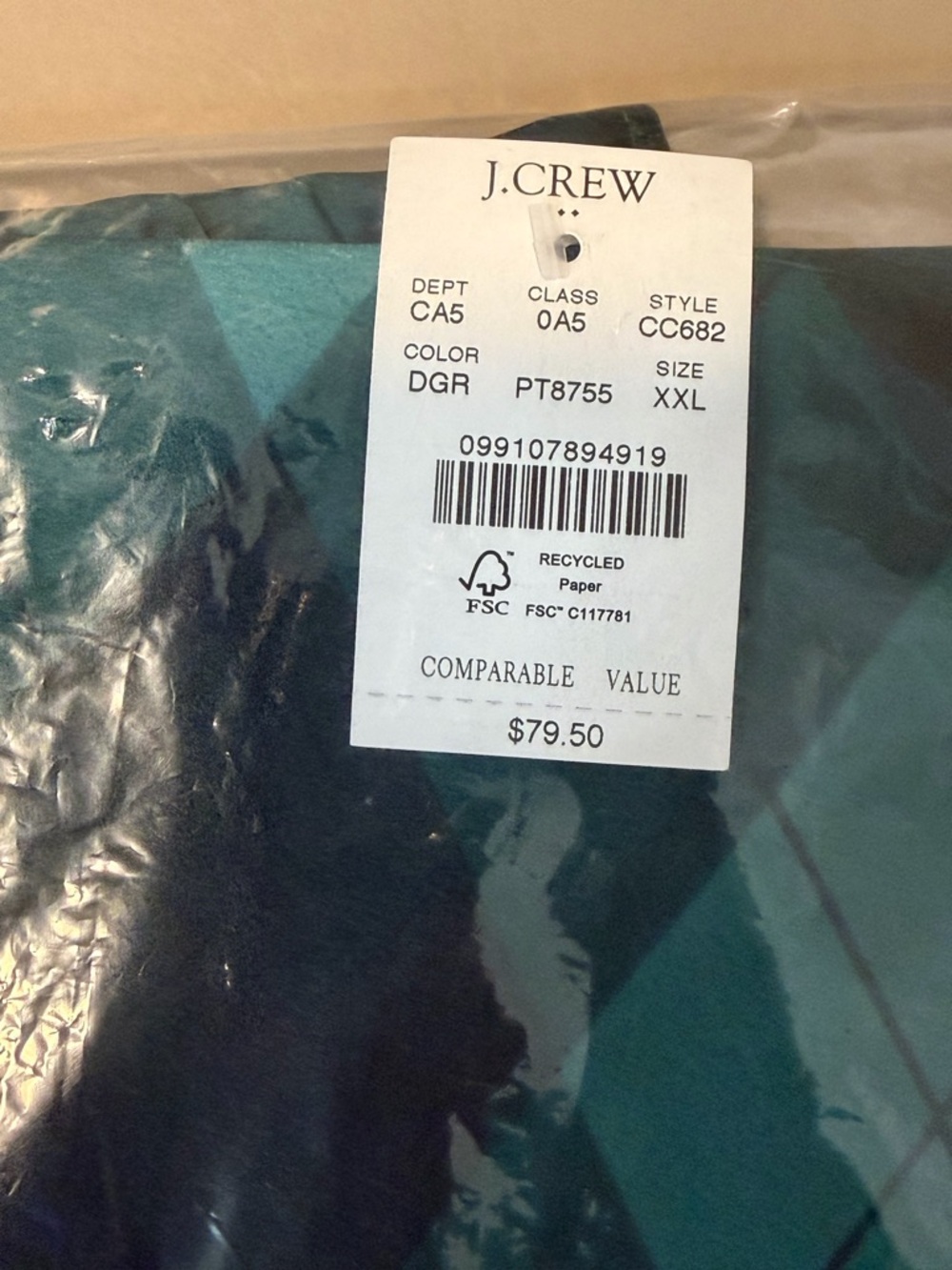 NWT! J. Crew Dark Green Argyle Mini Bias-Cut Slip Skirt. Size XXL. - Picture 7 of 9